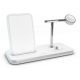 SUPPORTO RICARICA WIRELESS QI + LIGHTNING DOCK+WATCH - ALLUMINIO BIANCO