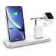 SUPPORTO RICARICA WIRELESS QI + LIGHTNING DOCK+WATCH - ALLUMINIO BIANCO