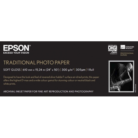 Epson Traditional Photo Paper, in rotoli da 60, 96cm (24'') x 15m