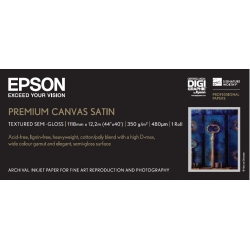 Epson Premium Canvas Satin, in rotoli da 111,8cm (44'') x 12,19m.