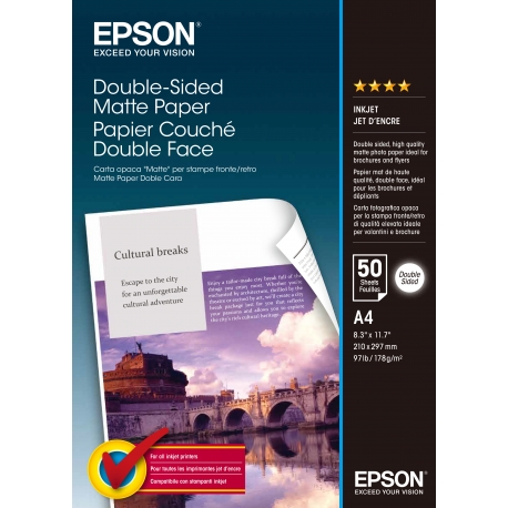 Epson Double-Sided Matte Paper - A4 - 50 Fogli