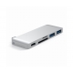 HUB USB-C CON CARD READER E PORTA USB-C PASS-THROUGH SILVER