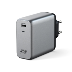 ALIMENTATORE GAN USB-C DA PARETE 100W - SPACE GRAY