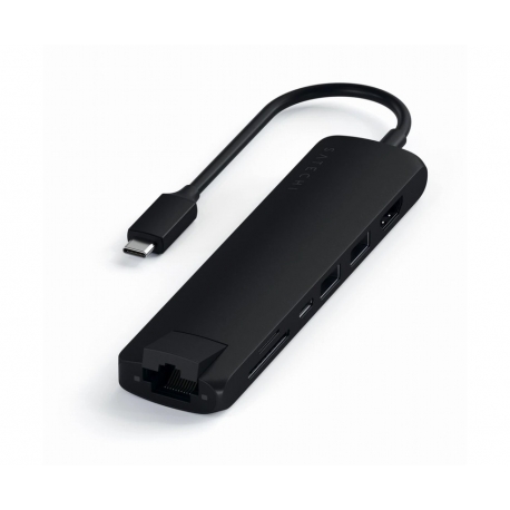 HUB SLIM USB-C MULTIPORTA CON ADATTATORE ETHERNET - BLACK