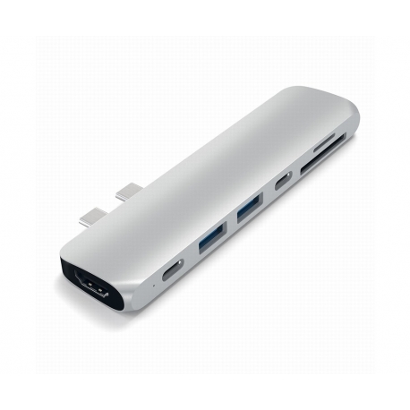 PRO HUB USB-C CON 4K HDMI + USB-C + CARD READER SILVER