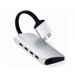 ADATTATORE MULTIMEDIALE TYPE-C DOPPIO - SILVER