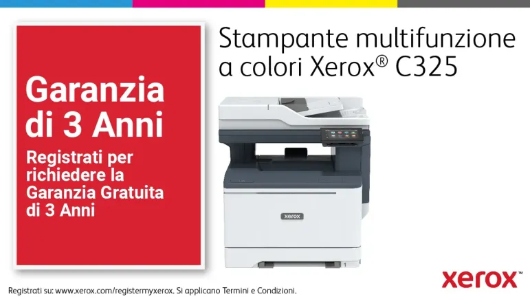 Xerox C325 DNI stampante multifunzione laser A4 a colori, WI-FI, 33 ppm, DADF, scansione, copia e fax
