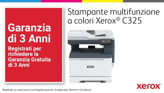 Xerox C325 DNI stampante multifunzione laser A4 a colori, WI-FI, 33 ppm, DADF, scansione, copia e fax