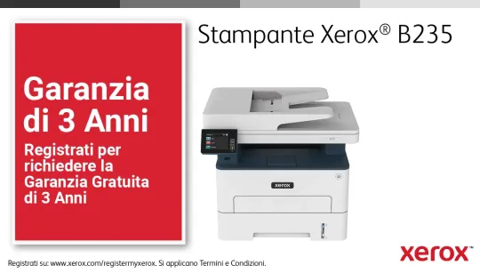 Xerox B235 DNI stampante multifunzione laser A4 monocromatica, WI-FI, 34 ppm, scansione, copia e fax