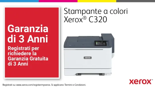Xerox C320 DNI Stampante Laser A4 a colori, WI-FI, 33 ppm