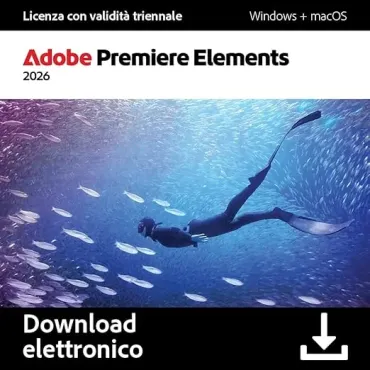 Adobe Premiere Elements 2026 Italiano - Licenza triennale - 1 Dispositivo - 1 Utente - PC/Mac - Download Version