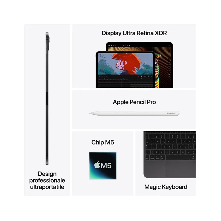 IPAD PRO 13" WI-FI 2TB CON VETRO STANDARD NERO SIDERALE