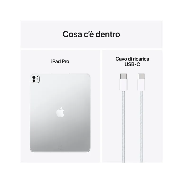 IPAD PRO 13" WI-FI + CELLULAR 1TB CON VETRO STANDARD ARGENTO