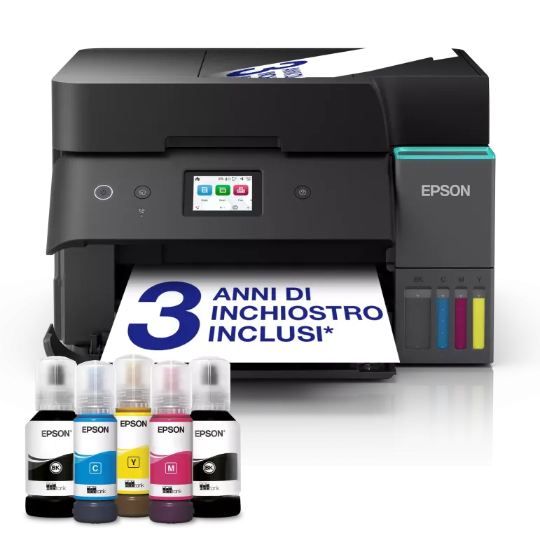Epson EcoTank ET-4950 Stampante Multifunzione A4 Wi-Fi con serbatoi di inchiostro, fax, stampa e scansione fronte/retro