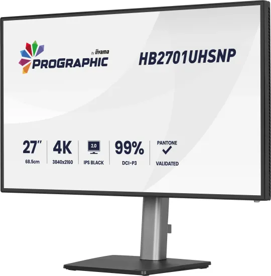 iiyama PROGRAPHIC HB2701UHSNP-B1 Monitor PC 68,6 cm (27") 3840 x 2160 Pixel 4K Ultra HD LCD Nero