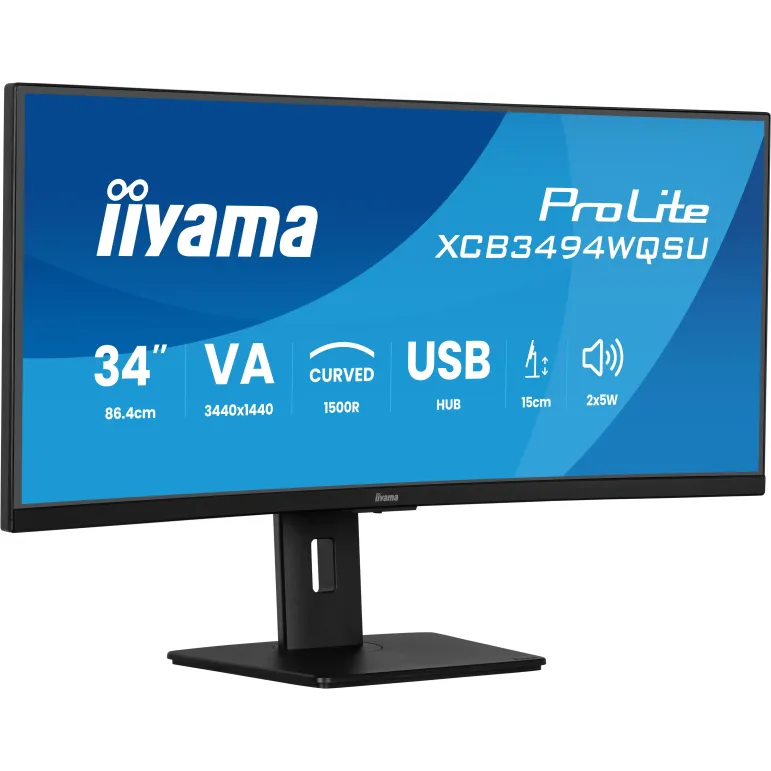 iiyama ProLite XCB3494WQSU-B1 Monitor PC 86,4 cm (34") 3440 x 1440 Pixel UltraWide Quad HD LED Nero