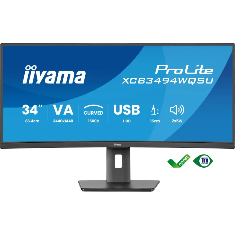 iiyama ProLite XCB3494WQSU-B1 Monitor PC 86,4 cm (34") 3440 x 1440 Pixel UltraWide Quad HD LED Nero