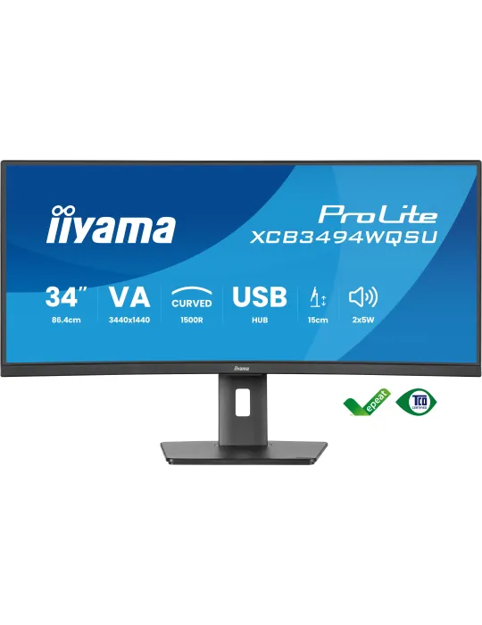 iiyama ProLite XCB3494WQSU-B1 Monitor PC 86,4 cm (34") 3440 x 1440 Pixel UltraWide Quad HD LED Nero