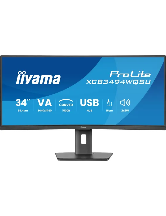 iiyama ProLite XCB3494WQSU-B1 Monitor PC 86,4 cm (34") 3440 x 1440 Pixel UltraWide Quad HD LED Nero