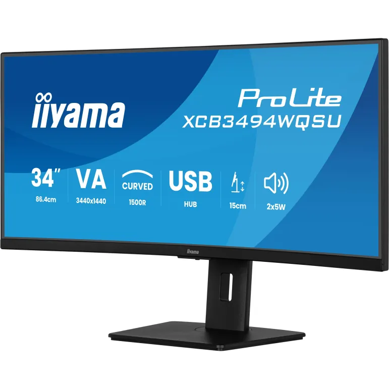 iiyama ProLite XCB3494WQSU-B1 Monitor PC 86,4 cm (34") 3440 x 1440 Pixel UltraWide Quad HD LED Nero