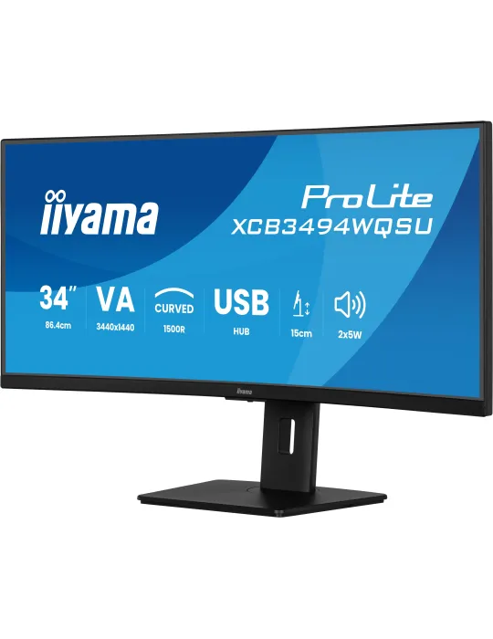 iiyama ProLite XCB3494WQSU-B1 Monitor PC 86,4 cm (34") 3440 x 1440 Pixel UltraWide Quad HD LED Nero