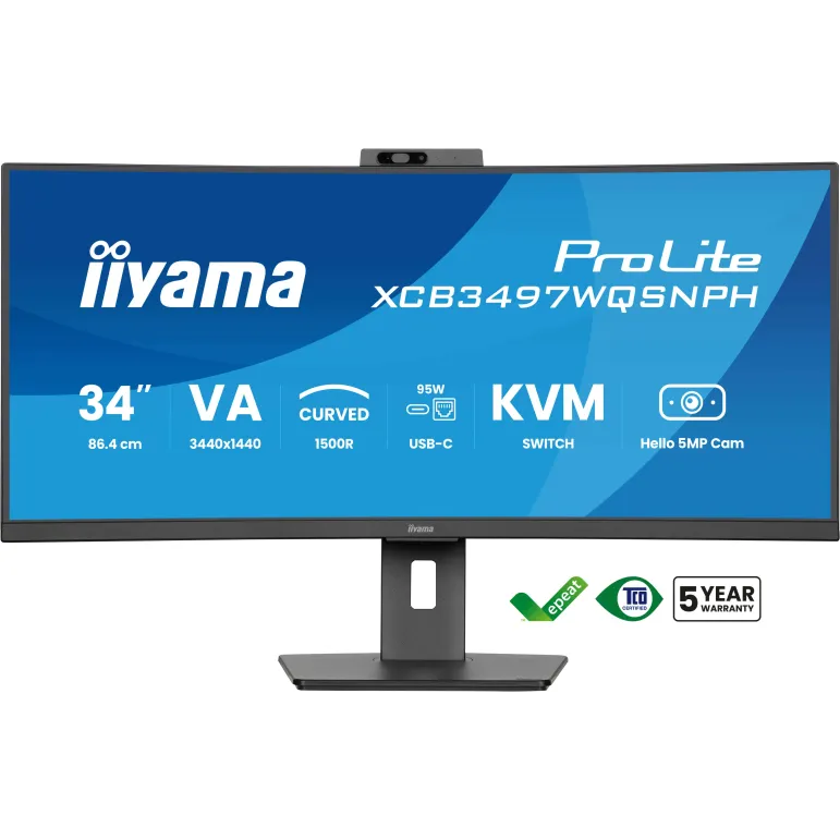 iiyama ProLite XCB3497WQSNPH-B1 Monitor PC 86,4 cm (34") 3440 x 1440 Pixel UltraWide Quad HD LED Nero