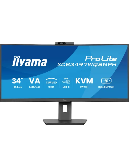 iiyama ProLite XCB3497WQSNPH-B1 Monitor PC 86,4 cm (34") 3440 x 1440 Pixel UltraWide Quad HD LED Nero