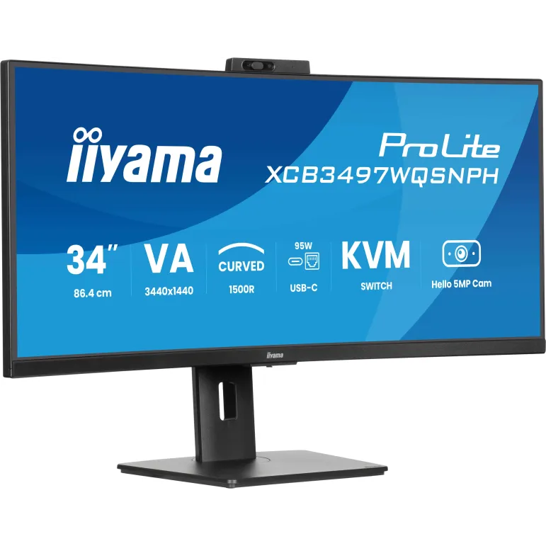 iiyama ProLite XCB3497WQSNPH-B1 Monitor PC 86,4 cm (34") 3440 x 1440 Pixel UltraWide Quad HD LED Nero