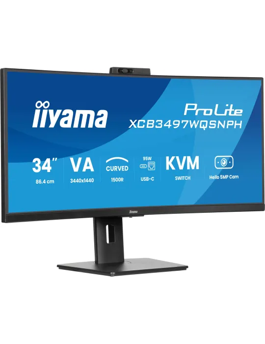 iiyama ProLite XCB3497WQSNPH-B1 Monitor PC 86,4 cm (34") 3440 x 1440 Pixel UltraWide Quad HD LED Nero