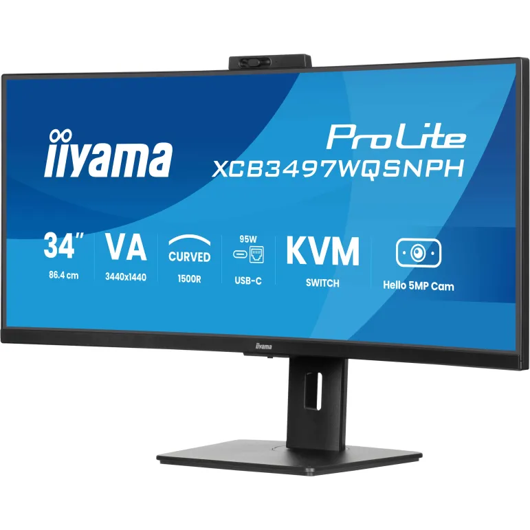 iiyama ProLite XCB3497WQSNPH-B1 Monitor PC 86,4 cm (34") 3440 x 1440 Pixel UltraWide Quad HD LED Nero
