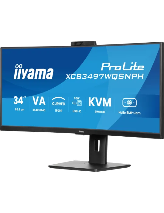 iiyama ProLite XCB3497WQSNPH-B1 Monitor PC 86,4 cm (34") 3440 x 1440 Pixel UltraWide Quad HD LED Nero