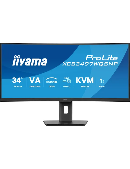iiyama ProLite XCB3497WQSNP-B1 Monitor PC 86,4 cm (34") 3440 x 1440 Pixel UltraWide Quad HD LED Nero