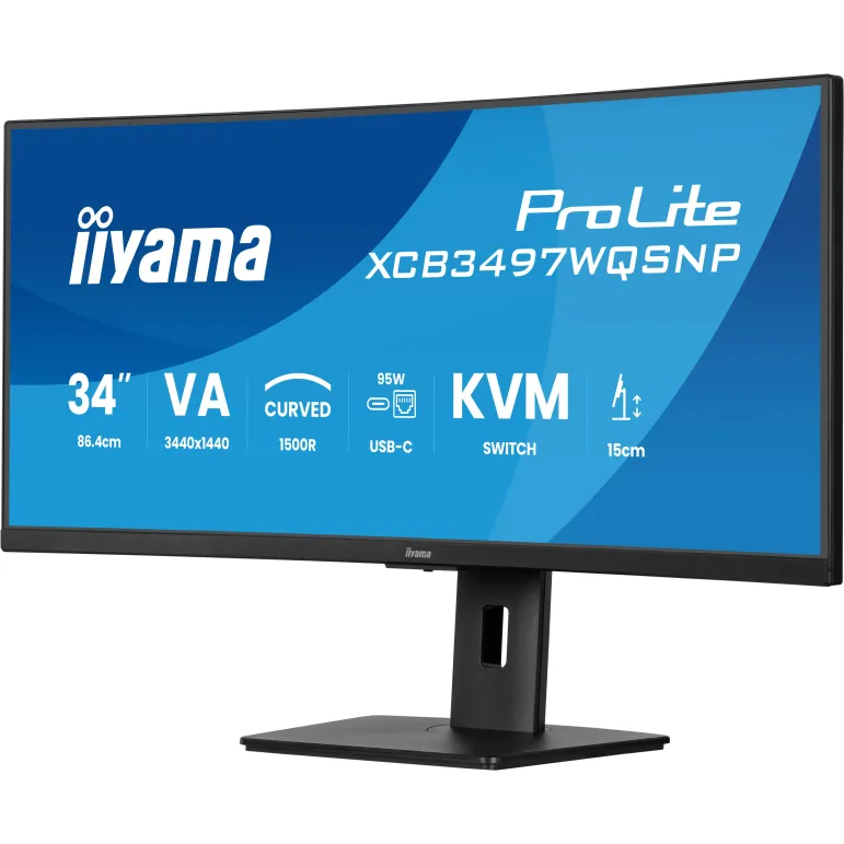 iiyama ProLite XCB3497WQSNP-B1 Monitor PC 86,4 cm (34") 3440 x 1440 Pixel UltraWide Quad HD LED Nero