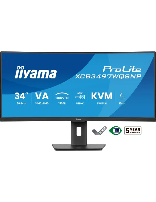 iiyama ProLite XCB3497WQSNP-B1 Monitor PC 86,4 cm (34") 3440 x 1440 Pixel UltraWide Quad HD LED Nero