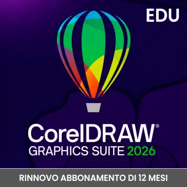 CorelDRAW Graphics Suite 2026 - Rinnovo abbonamento 1 anno Education per Win e Mac