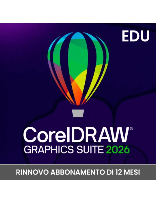 CorelDRAW Graphics Suite 2026 - Rinnovo abbonamento 1 anno Education per Win e Mac