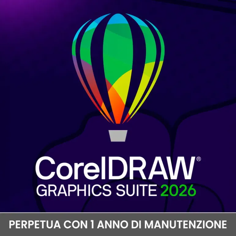CorelDRAW Graphics Suite 2026 Business ESD perpetua per Win e Mac con 1 anno di manutenzione