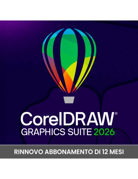 CorelDRAW Graphics Suite 2026 - Rinnovo abbonamento 1 anno per Win e Mac