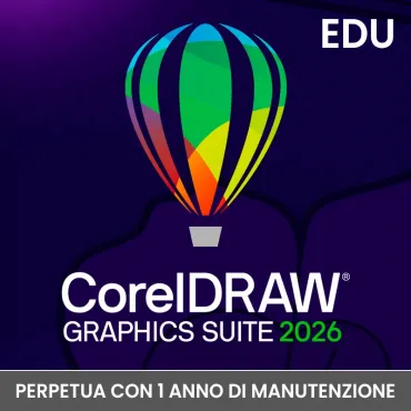 CorelDRAW Graphics Suite 2026 Education perpetua per Win e Mac con 1 anno di manutenzione