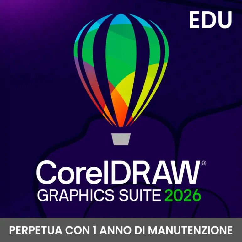 CorelDRAW Graphics Suite 2026 Education perpetua per Win e Mac con 1 anno di manutenzione