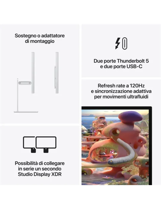 Apple Studio Display XDR 27" - Vetro standard - Supporto regolabile in inclinazione e altezza