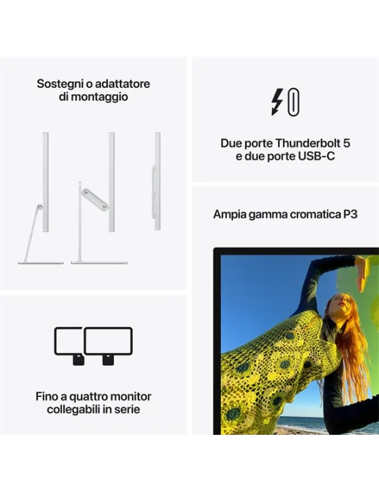 Apple Studio Display 27" - Vetro standard - Supporto regolabile in inclinazione e altezza