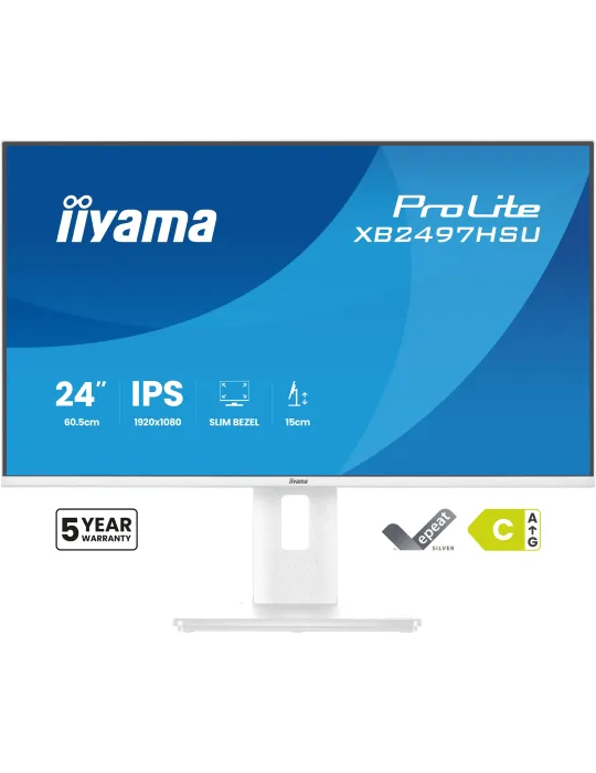 iiyama ProLite XB2497HSU-W1 Monitor PC 60,5 cm (23.8") 1920 x 1080 Pixel Full HD LED Bianco