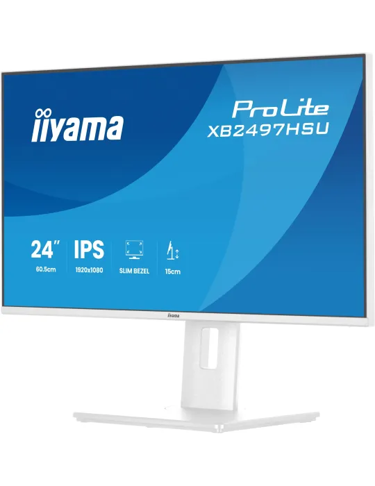 iiyama ProLite XB2497HSU-W1 Monitor PC 60,5 cm (23.8") 1920 x 1080 Pixel Full HD LED Bianco