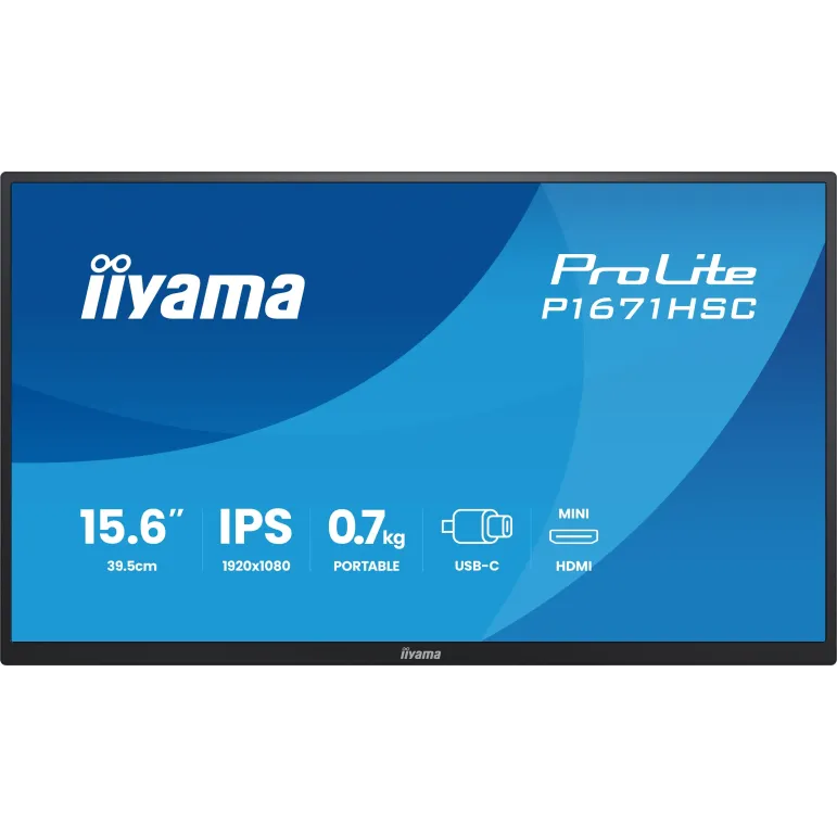 iiyama ProLite P1671HSC-B1 Monitor PC 39,6 cm (15.6") 1920 x 1080 Pixel Full HD LED Nero