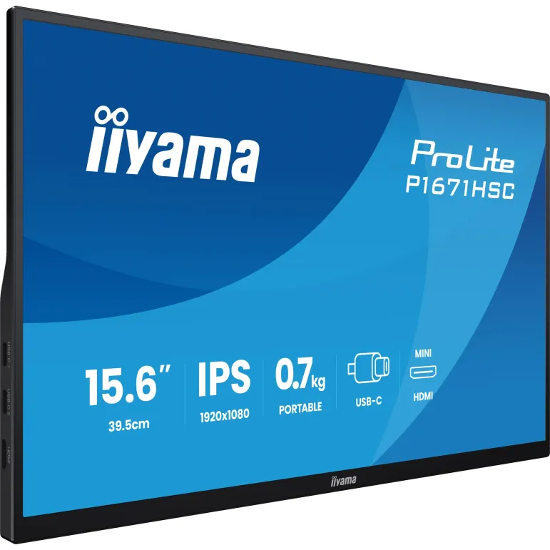 iiyama ProLite P1671HSC-B1 Monitor PC 39,6 cm (15.6") 1920 x 1080 Pixel Full HD LED Nero