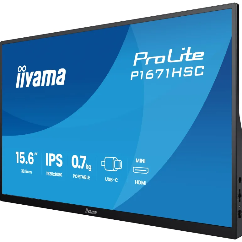 iiyama ProLite P1671HSC-B1 Monitor PC 39,6 cm (15.6") 1920 x 1080 Pixel Full HD LED Nero
