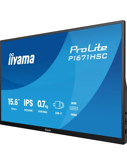 iiyama ProLite P1671HSC-B1 Monitor PC 39,6 cm (15.6") 1920 x 1080 Pixel Full HD LED Nero