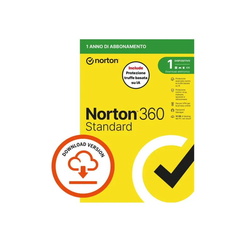 Norton 360 Standard Licenza Completa 1 Utente, 1 Dispositivo - Abbonamento 1 Anno (ESD)
