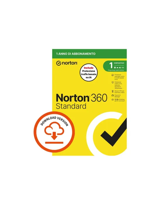Norton 360 Standard Licenza Completa 1 Utente, 1 Dispositivo - Abbonamento 1 Anno (ESD)